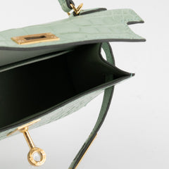 Hermes Mini Kelly Alligator Vert D'Eau B Stamp (2023)