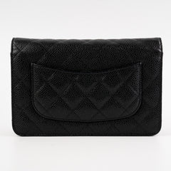 Chanel Caviar Wallet on Chain WOC Black Microchipped