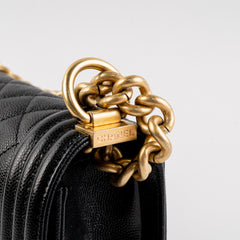 Chanel Caviar Small Black Boy Gold Hardware