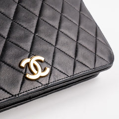 Chanel Vintage Flap Clutch Shoulder Bag Black