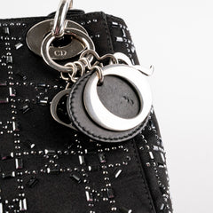 Christian Dior Mini Lady Dior Strass Satin Bag Black