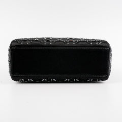 Christian Dior Mini Lady Dior Strass Satin Bag Black