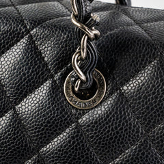 Chanel Caviar Shoulder Tote Bag Black