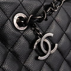 Chanel Caviar Shoulder Tote Bag Black