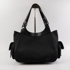 Christian Dior Canvas Shoulder Bag Black