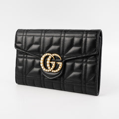 Gucci Pearl GG Black Wallet On Chain WOC