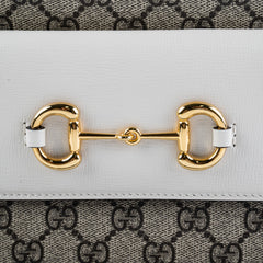 Gucci Horsebit Monogram White Crossbody Bag