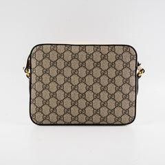 Gucci Horsebit Monogram White Crossbody Bag