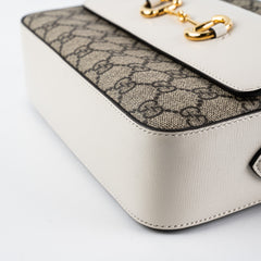 Gucci Horsebit Monogram White Crossbody Bag