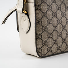 Gucci Horsebit Monogram White Crossbody Bag