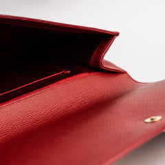Saint Laurent Red Leather Clutch