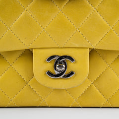 Chanel Classic Flap M/L Yellow Lambskin Bag