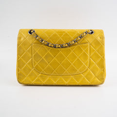 Chanel Classic Flap M/L Yellow Lambskin Bag