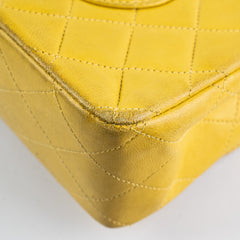 Chanel Classic Flap M/L Yellow Lambskin Bag