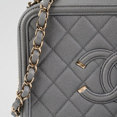 Chanel Medium Filigree Grey Caviar
