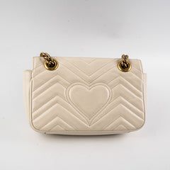 Gucci Small Marmont GG White Shoulder Bag