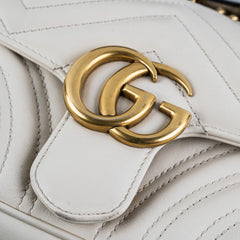 Gucci Small Marmont GG White Shoulder Bag
