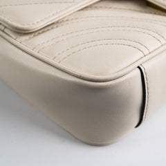 Gucci Small Marmont GG White Shoulder Bag