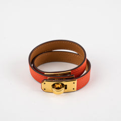 Hermes Mini Kelly Double Red Bracelet