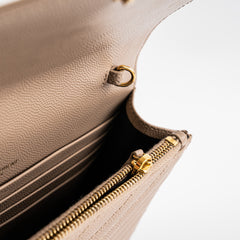 Saint Laurent Cassandre Envelope Wallet on Chain WOC Beige