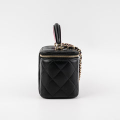 Chanel Vanity Top Handle Lambskin Black Bag