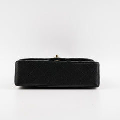 Chanel Caviar Small Double Classic Flap Black Microchip