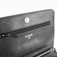 Chanel Woc Wallet On Chain Mohair Leather Black