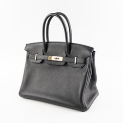 Hermes Birkin 30 Togo Black Noir D Stamp