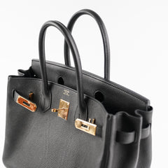 Hermes Birkin 30 Togo Black Noir D Stamp
