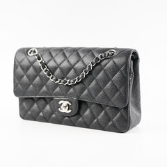 Chanel Medium/Large Double Classic Flap Caviar Black