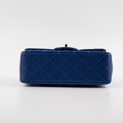 Chanel Mini Top Handle Lambskin Blue Microchip