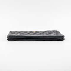 Chanel Quilted Caviar Clutch Pouch Black