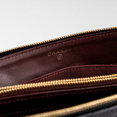 Chanel Quilted Caviar Clutch Pouch Black