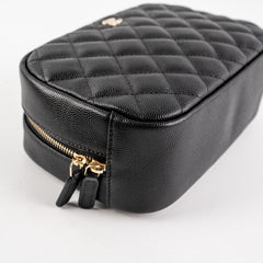 Chanel Quilted Caviar Pouch Black