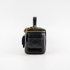 Chanel Caviar Multi Pocket Vanity Black Microchip