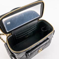 Chanel Caviar Multi Pocket Vanity Black Microchip