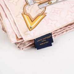 Louis Vuitton  Carre 90 x 90 Silk Scarf Light Pink