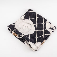 Chanel Silk Scarf Black/White