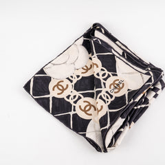 Chanel Silk Scarf Black/White