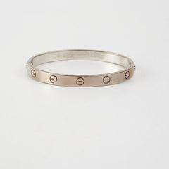 Cartier White Gold Love Bangle (Old Screw System) Size 17