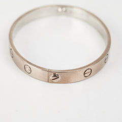 Cartier White Gold Love Bangle (Old Screw System) Size 17