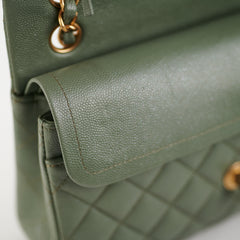 ITEM 30 - Chanel Classic Small Double Flap Iridescent Green 18C