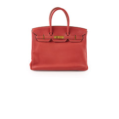 Hermes Birkin 35 Sanguine Clemence GHW [O]