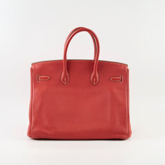 Hermes Birkin 35 Sanguine Clemence GHW [O]
