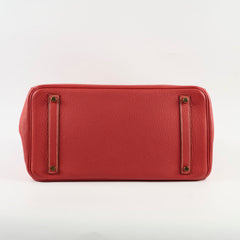 Hermes Birkin 35 Sanguine Clemence GHW [O]