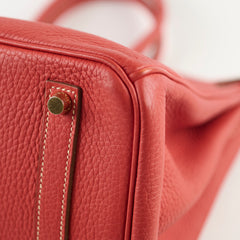Hermes Birkin 35 Sanguine Clemence GHW [O]