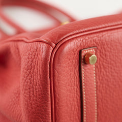 Hermes Birkin 35 Sanguine Clemence GHW [O]