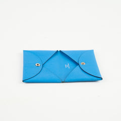 Hermes Calvi Compact Card Holder Epsom Blue Zanzibar