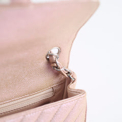 Chanel Mini Rectangular Chevron Caviar Rose Gold Iridescent