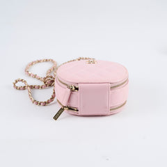 Chanel Mini Round Pink Crossbody Bag